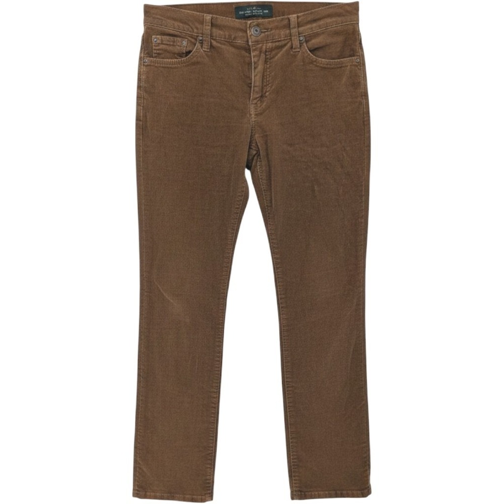 Lauren Ralph Lauren Corduroy Pants Women 4 Brown Straight Leg Stretch‎ Mid Rise